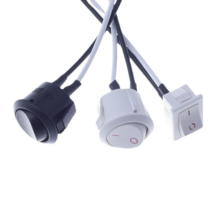 Wire electrical Rocker Switch With Line Power Rocker Switch Wiring Waterproof On Off Round Rocker Switch with cable