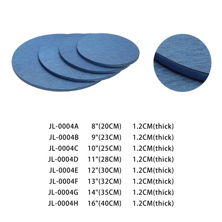 Wholesale Gold Silver Disposable Food Grade Cake Drum 12mm Thickness Cake Board Cake Tray Corrugated JL-0001