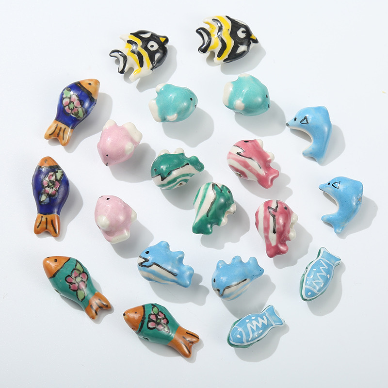 Wholesale decal ceramic cloud beads for DIY jewelry accessories pendant