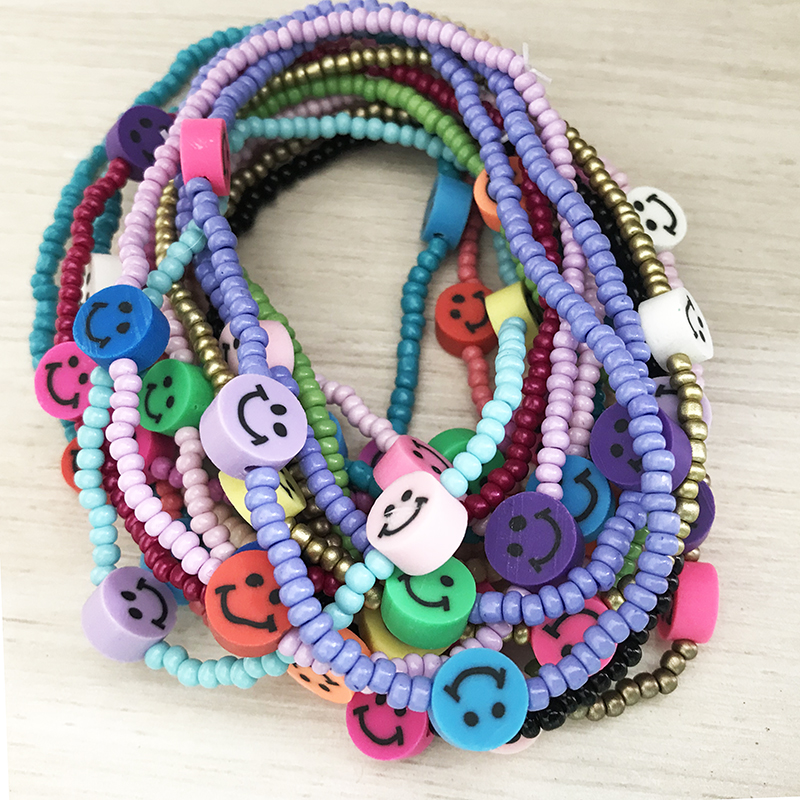 Liberty Gifts wholesale handmade boho anklets mixed colors elastic wrap bracelet for women kids summer shoe decoration