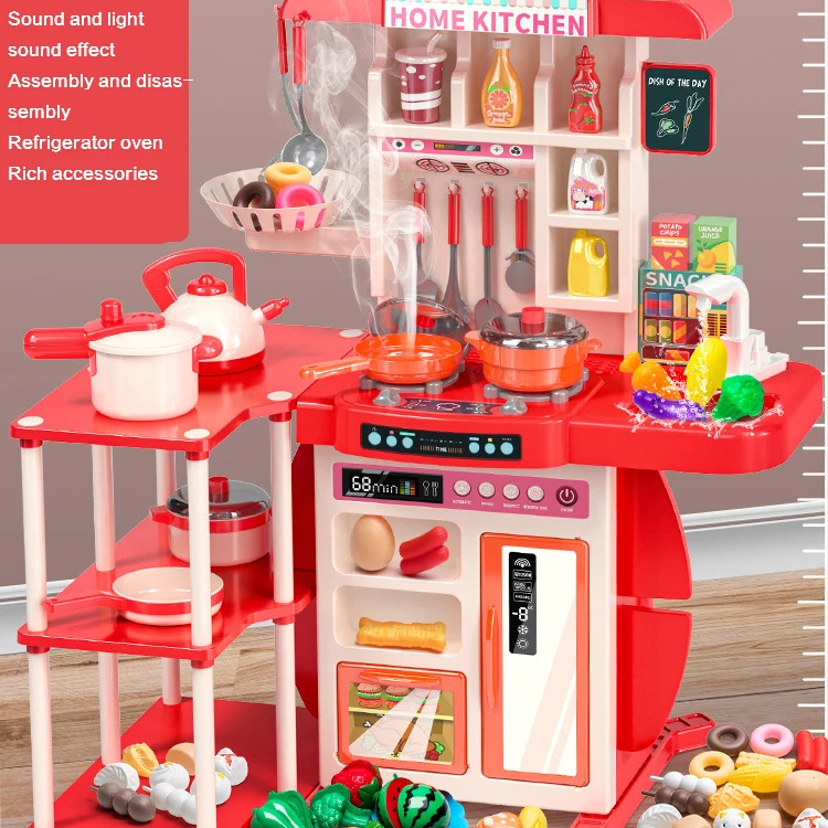 Kitchen toys for 4-8 year olds with real sounds and lights Girls toys pretend food to increase children's interest