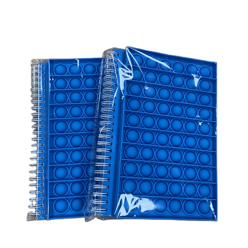 2021 Cheap Popit note books Silicone Cover Spiral Rainbow Reliver Stress Push Bubble Pops Fidgeting Toys Notebooks
