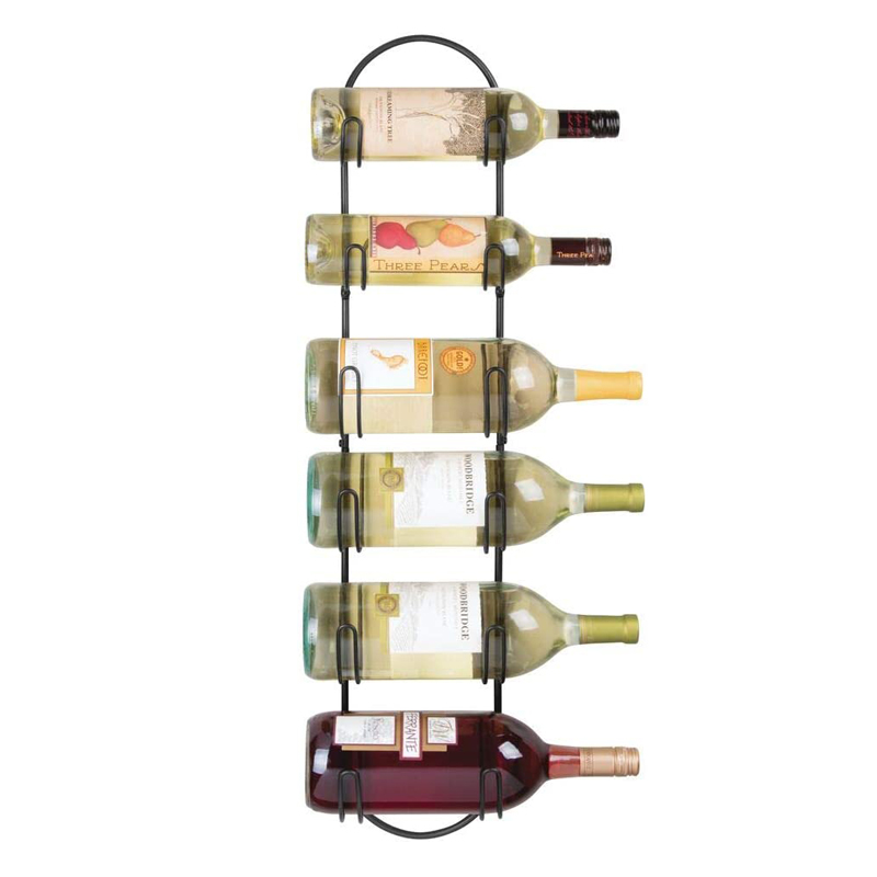6 Bottle Wine Display Rack Towel Rack Wall Mount Decorative Wine Bottle Storage Holder Rack