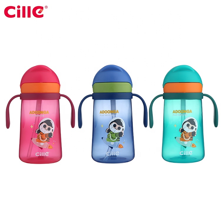 Cille 460ml таможня нижнее белье с рисунком из мультфильма трусы бутылка для путешествий, Герметичная Кружка-пластик без добавления бисфенола А дети питьевой милый бутылка для воды с трубочкой