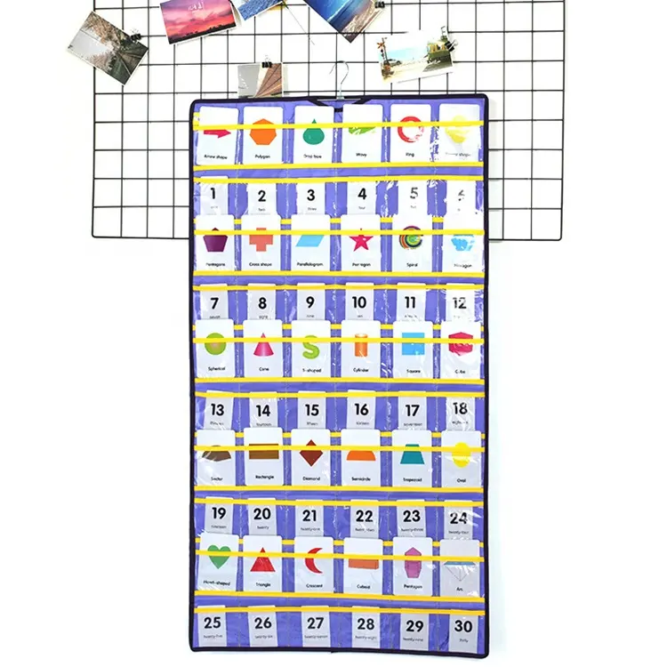 Shenzhen Factory Classroom Homeschool Teaching Supplies Pockets Chart for Kids