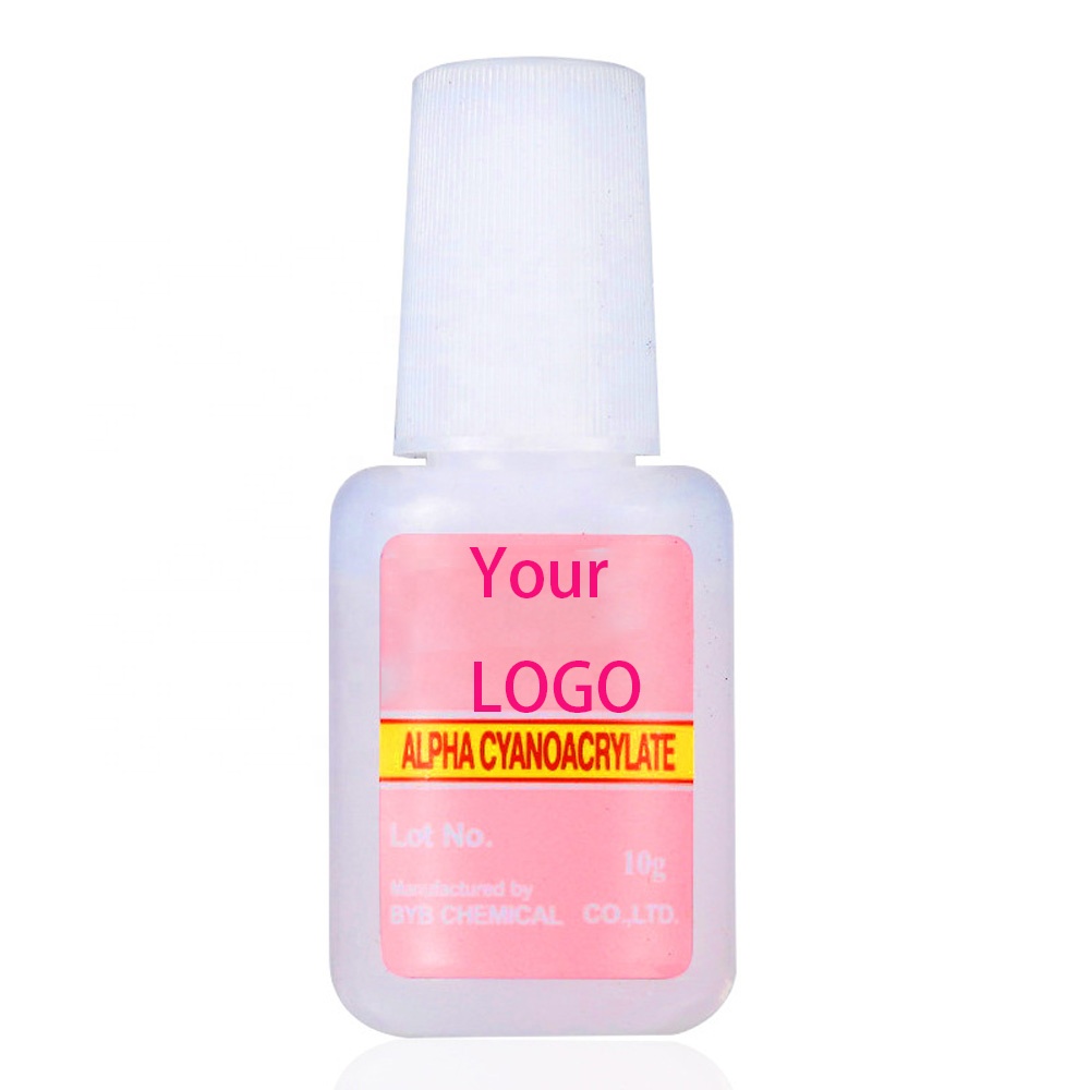 Private Label 10g False Glue Nail Art Tips Glitter Acrylic Decoration With Brush False Nail Gel Glue Nail Clean Acrylic