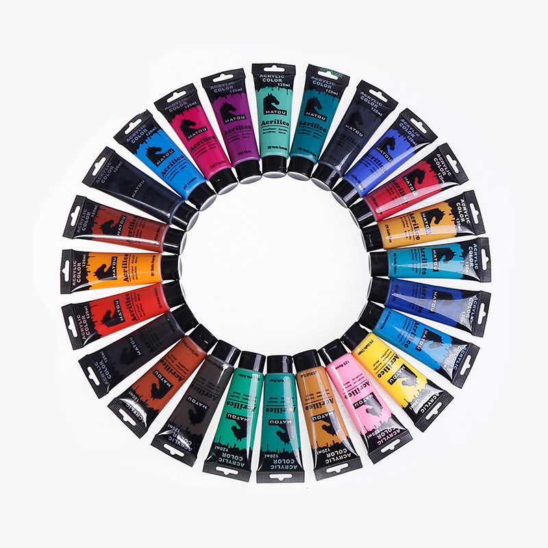 24 Colors 75ml/tube Acrylic paint pigment art Painting Drawing DIY Wall painting Graffiti paint hand-painted art supplies