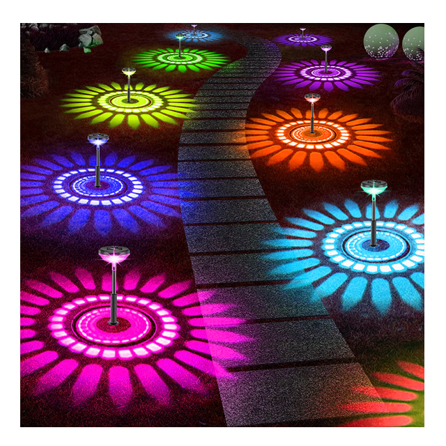 Solar LED lamp outdoor warm light ground inserted lawn lamp garden landscape decoration IP65 Solar garden lamp