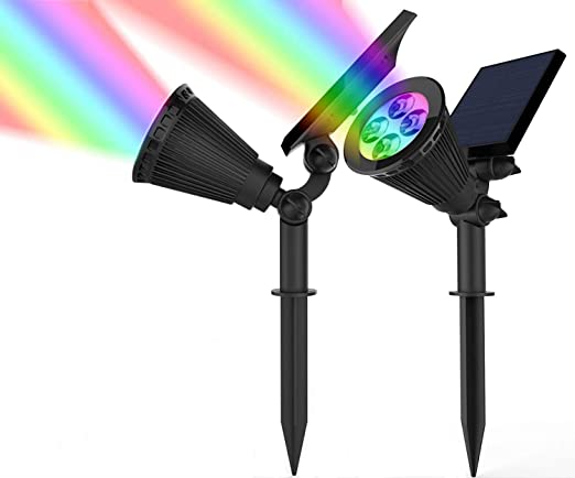Модернизированный RGB Солнечный пейзаж прожекторы 2-в-1 настенный светильник солярные наружные фонари автоматическое включение/Off для Путь Сад Патио двор