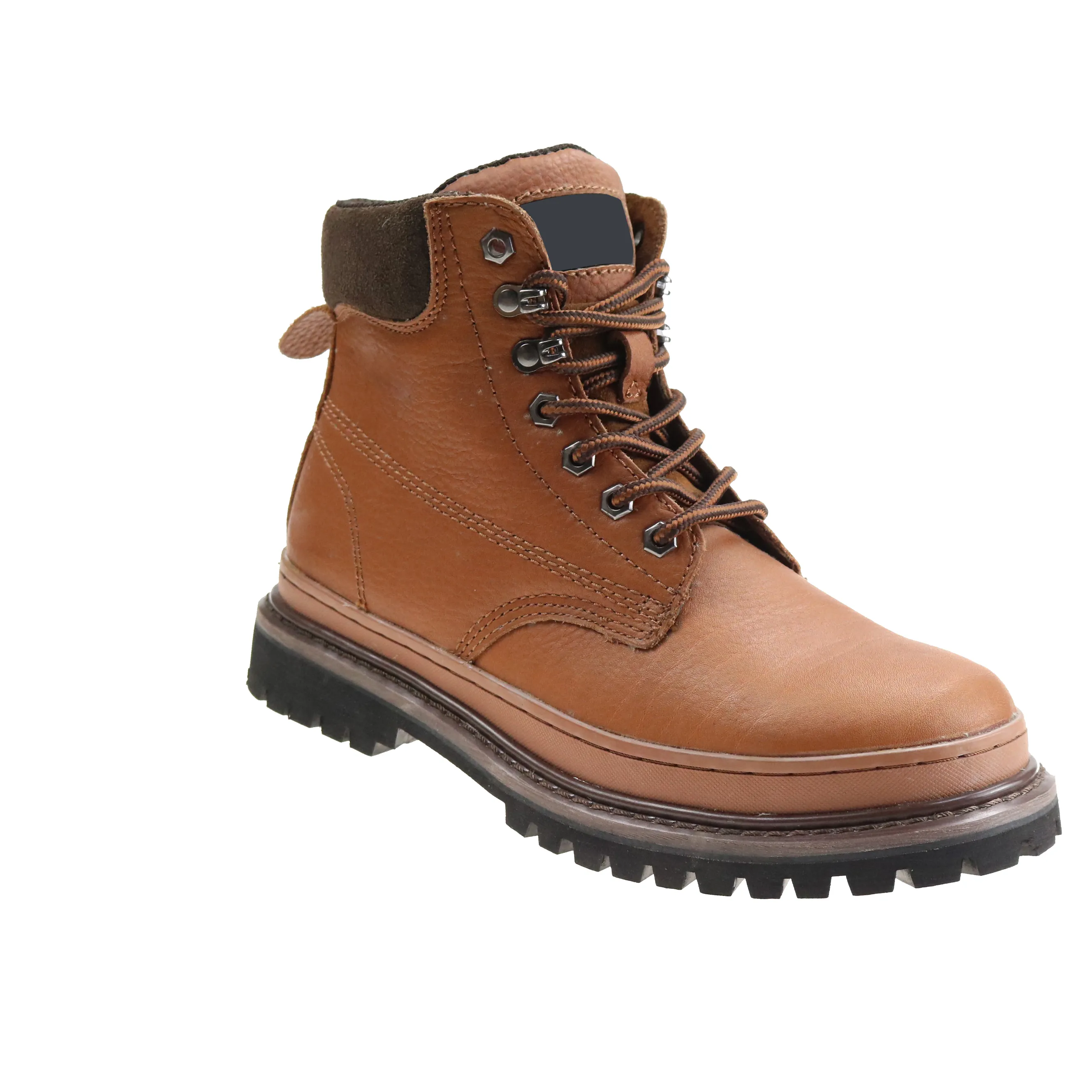 high-top goodyear welted rubber sole cow leather fiber toe wear resistant men comfortable esd safety shoes