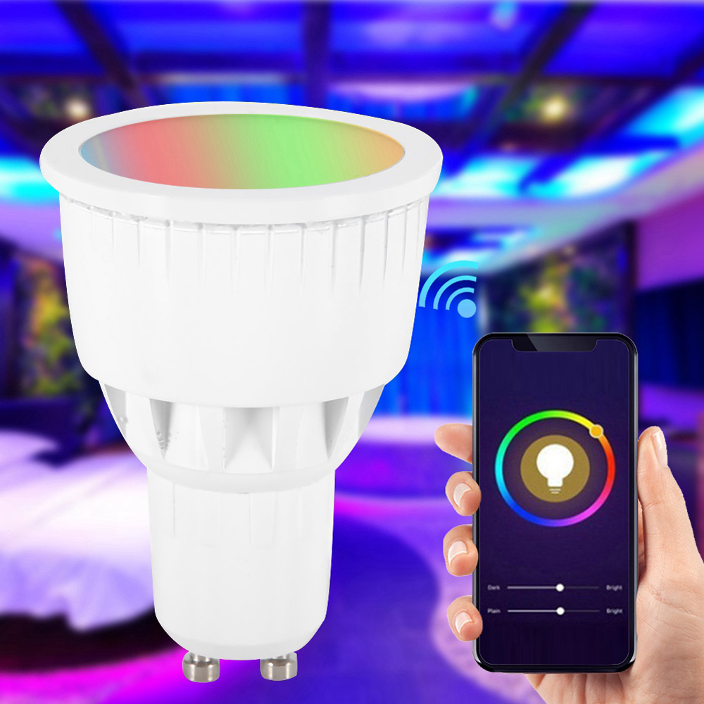 Tuya Smart Wifi RGBW GU10 прожекторы 7 Вт лампада led Alexa Google домашний меняющий цвет светодиодный прожектор