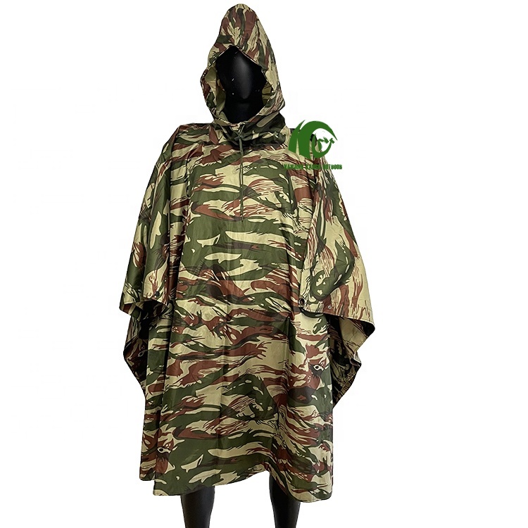 KANGO Customized Polyester Raincoat Outdoor Military Travel Camouflage Rain Poncho