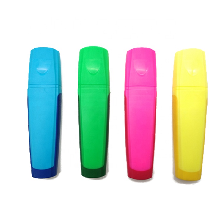 STASUN Popular Highlighter Promotional High Quality Multicolored Soft Rubber Grip Text Marker Fluorescent PEN