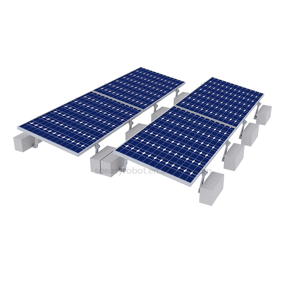 adjustable ballast pv panel mounting solar structure system flat roof ballasted bracket