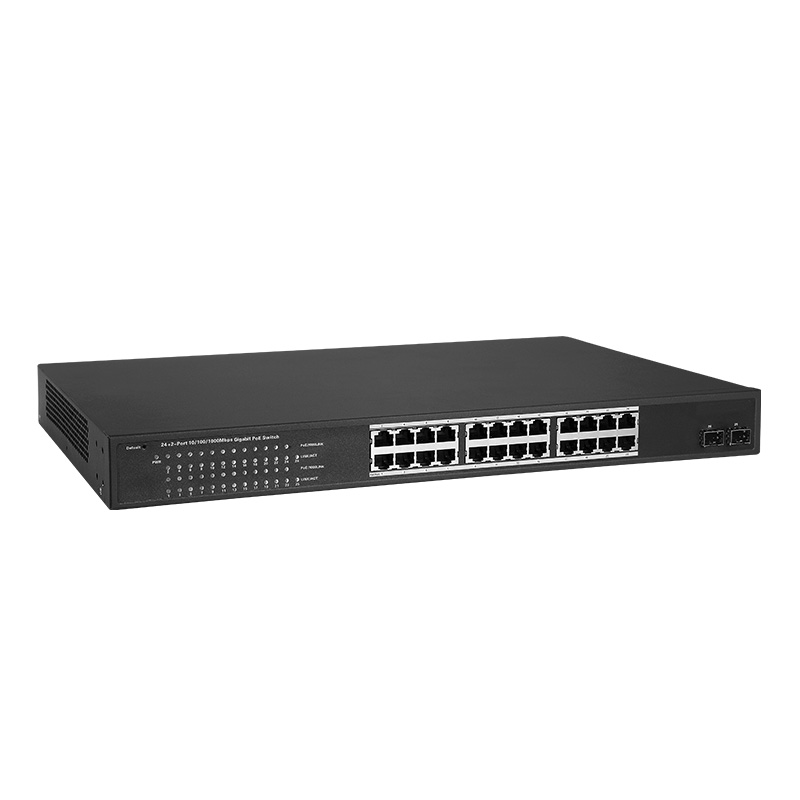 Сетевой коммутатор с 24 портами poe 10/100/1000 м переключатель комбо портов сетевой коммутатор 1 быстрый Ethernet-коммутатор 24 PoE порта с IEEE802.3/uz/ab/x/af/at