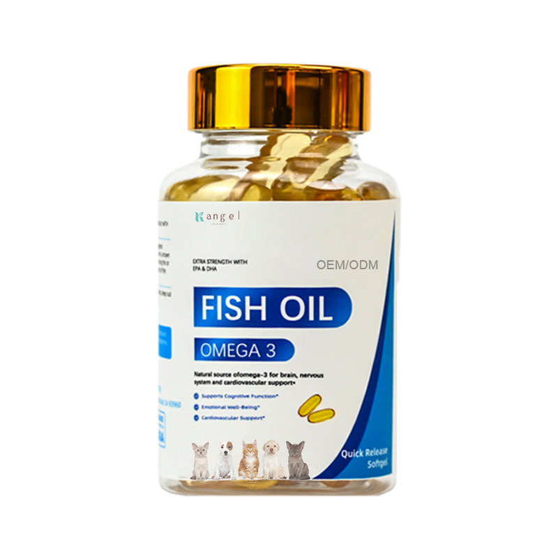 OEM Pet Fish Oil Wild Alaskan Salmon Oil for Cats&Dogs Pet Liquid Supplement Omega 3 Daily Fish Oil Skin&Coat Support Cat Food