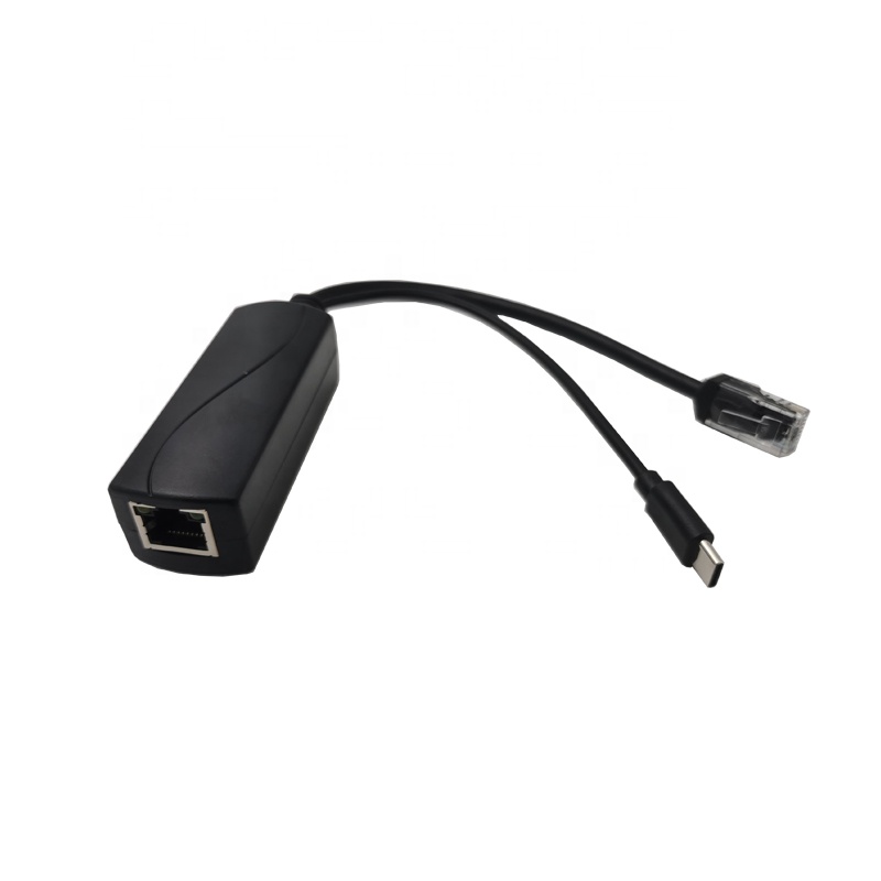 802.3af при стандартном Gigabit 1000 м TYPE-C разделитель POE 48V DC/DC 5V 3A TYPE-C POE инжектор для Точка беспроводного доступа