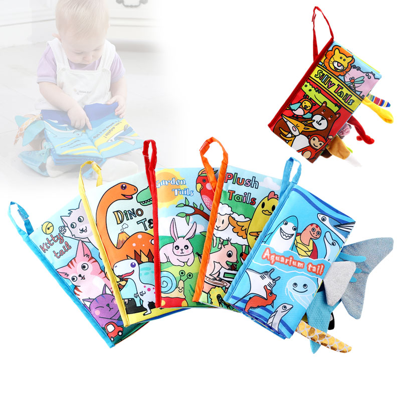 Baby Rattles Mobiles Toy Soft Animal Cloth Book Newborn Stroller Hanging Toy Bebe Early Learning Educate Baby Toys 0 12 Months