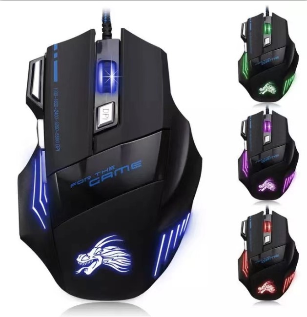 Перезаряжаемая Беспроводная игровая мышь RGB, Проводная игровая мышь