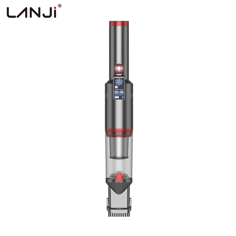 Портативный мини-пылесос LANJI, 15 кПа, с сенсорным ЖК-экраном и USB-зарядкой