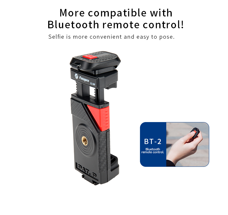 Fotopro New Design Easy to Operate Mobile Phone Clip Holder Smartphone Bracket Cell Phone Clip Tripod Mount