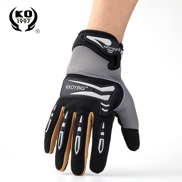 KKOYING motorcross gloves racing touch screen Breathable Cycling Full Finger gym gloves leather