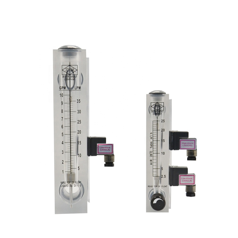 LZM- series acrylic air float rotameter with alarm limit switch , panel mounted rotameter