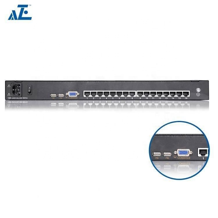 1u 16 портовый кронштейн переключатель Rackmount KVM консоль 17 дюймов консоль сеть KVM по CAT5e