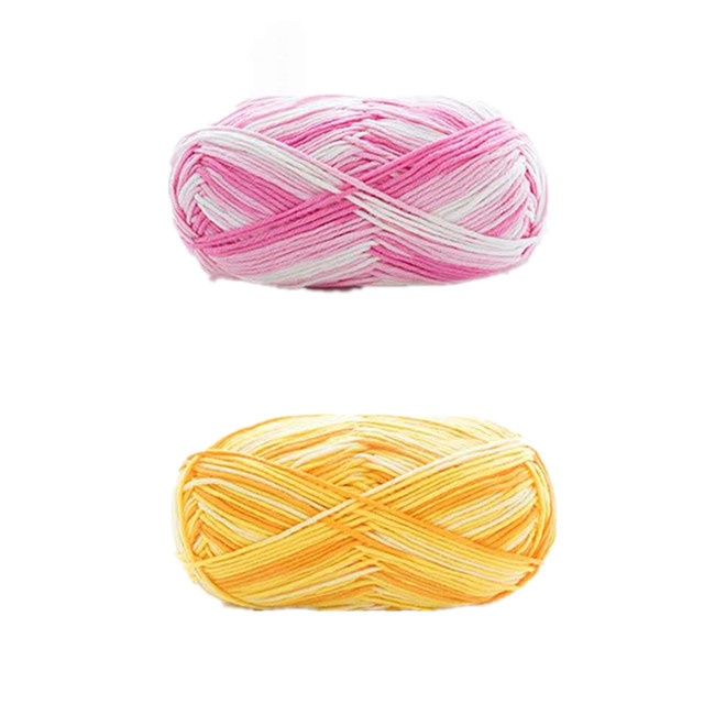 2020 fancy yarn Hand-knitted Material Crochet Bag Cushion Polyester Segment Dyed rainbow T shirt Yarn