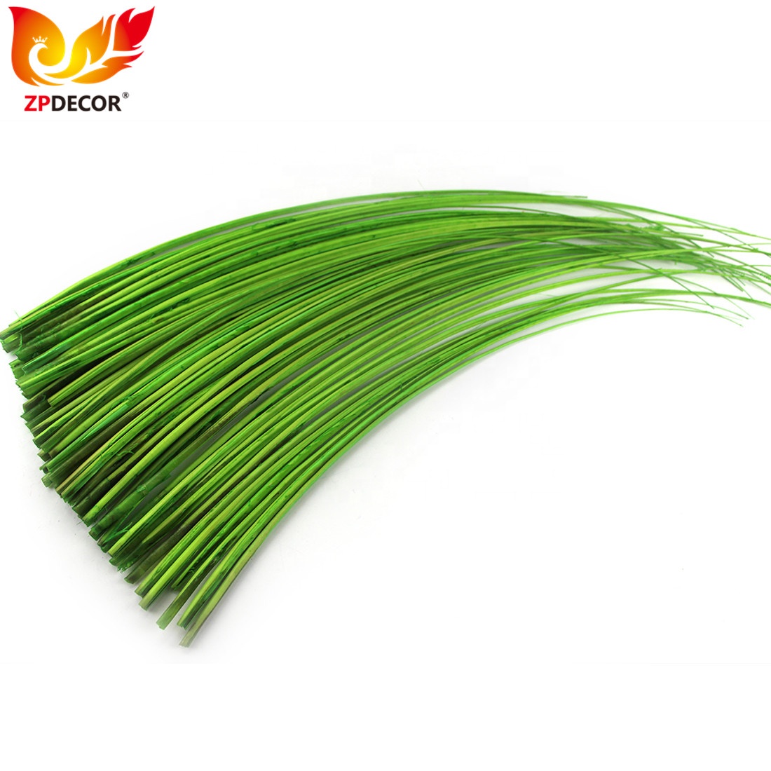 ZPDECOR Wholesale Supplier 50-60 cm Cheap Dyed Lime Green Handwork Stripped Ostrich Feathers Quill for Trinidad Carnival Costume