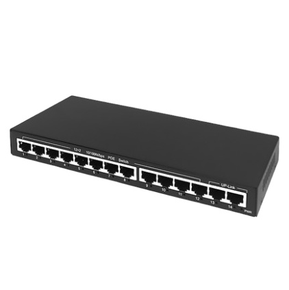 12 Ports 10/100m POE Switches With 2 Uplink 100Mbps Network Ethernet Poe Switch