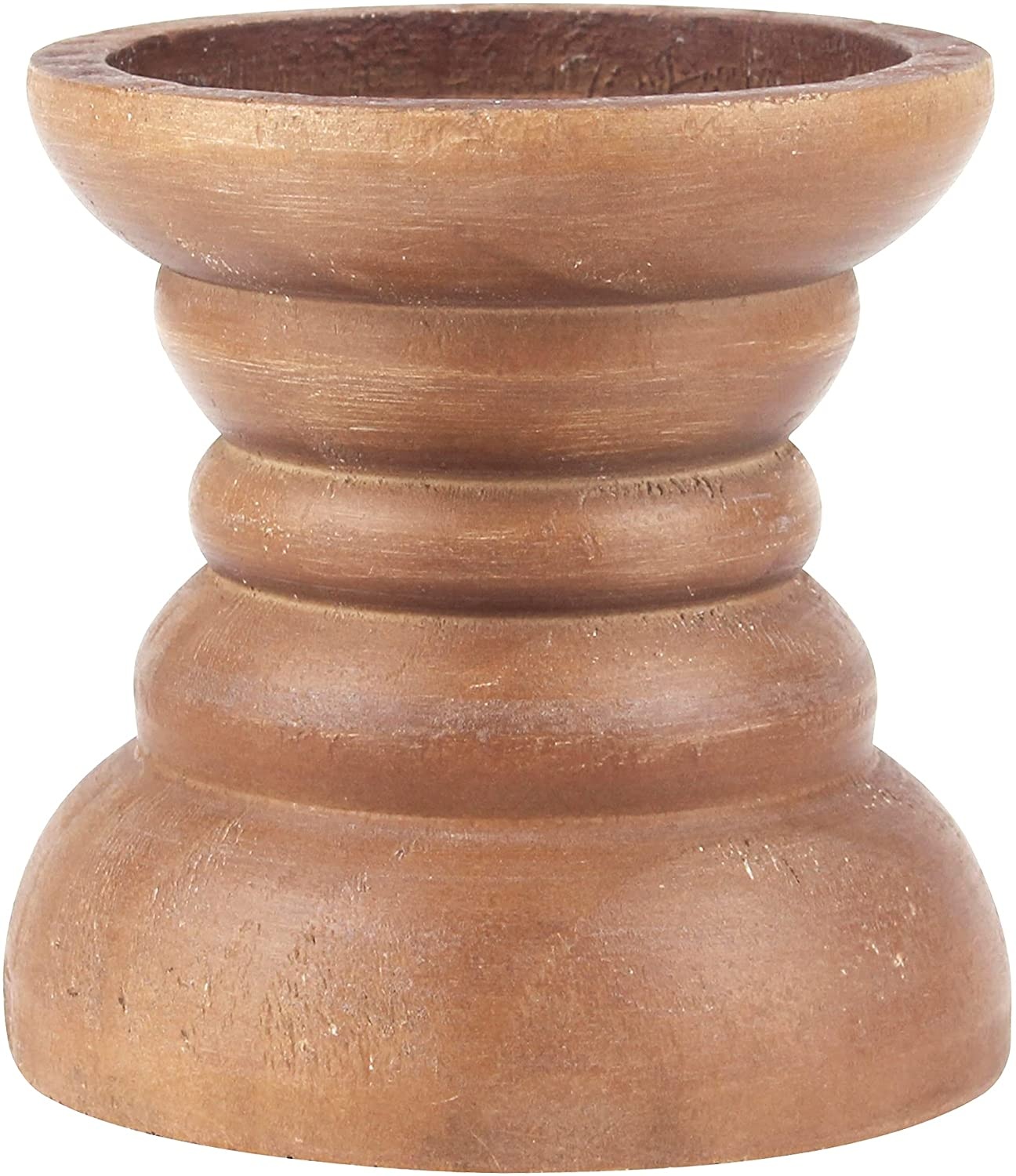 Small Decorative Natural Wood Pillar Candle Holder