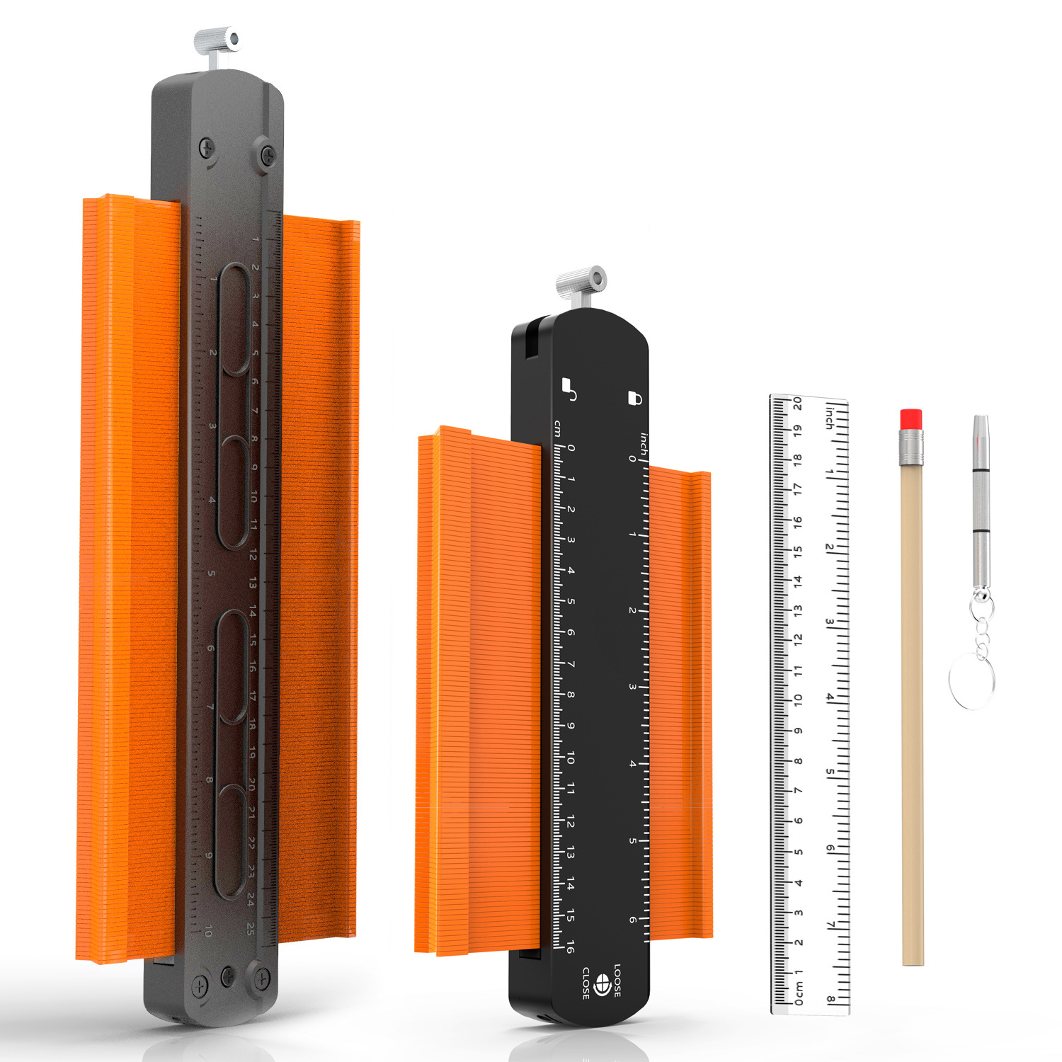 Alpha 2 Wide Pieces Pack 6inch 10inch Contour Gauge Profile Tool Universal Shape Extractor For Copying Angles and Odd Shapes