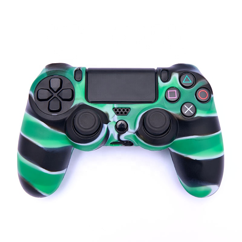 Силиконовый чехол для игрового контроллера с ручкой, противоскользящий защитный чехол, чехол с асимметричными полосками и цветами для Playstation 4, Ps4