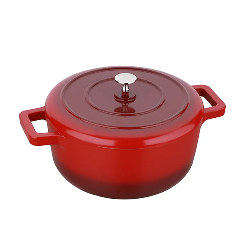 nonstick new trend 2-1 cast iron enamel mini camping bread green dutch oven fire pot red 7qt with lid