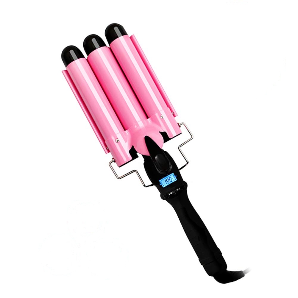 High Tide Top Seller Ceramic Hair Waver Iron OEM Mermaid 3 Barrel Hair Curler With LCD Display Hair Stylist