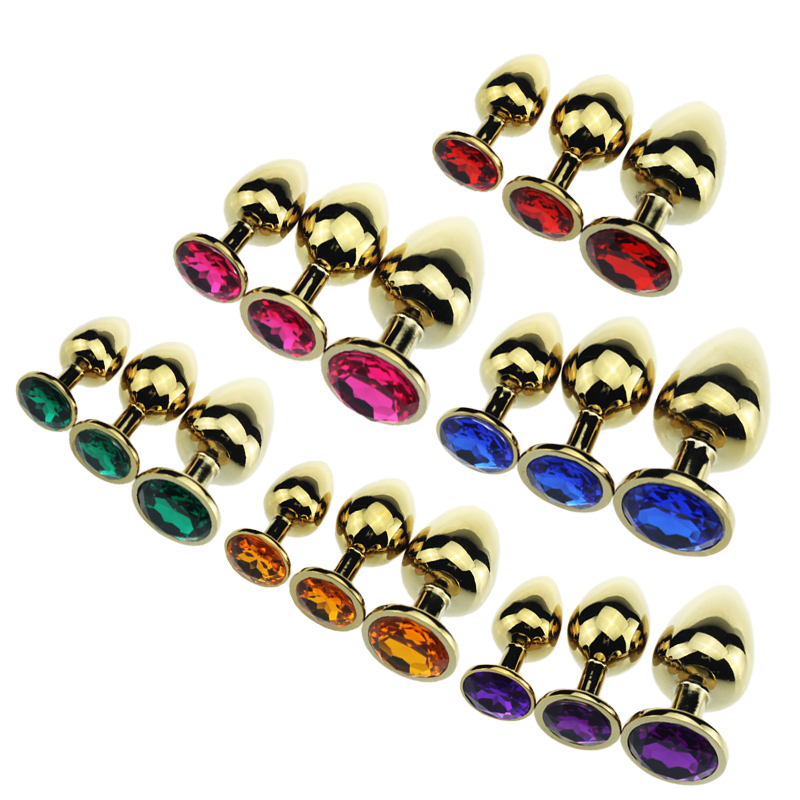 Wholesale Factory Colorful Crystal Metal Butt Plug Anal Sex Products For Woman And Man