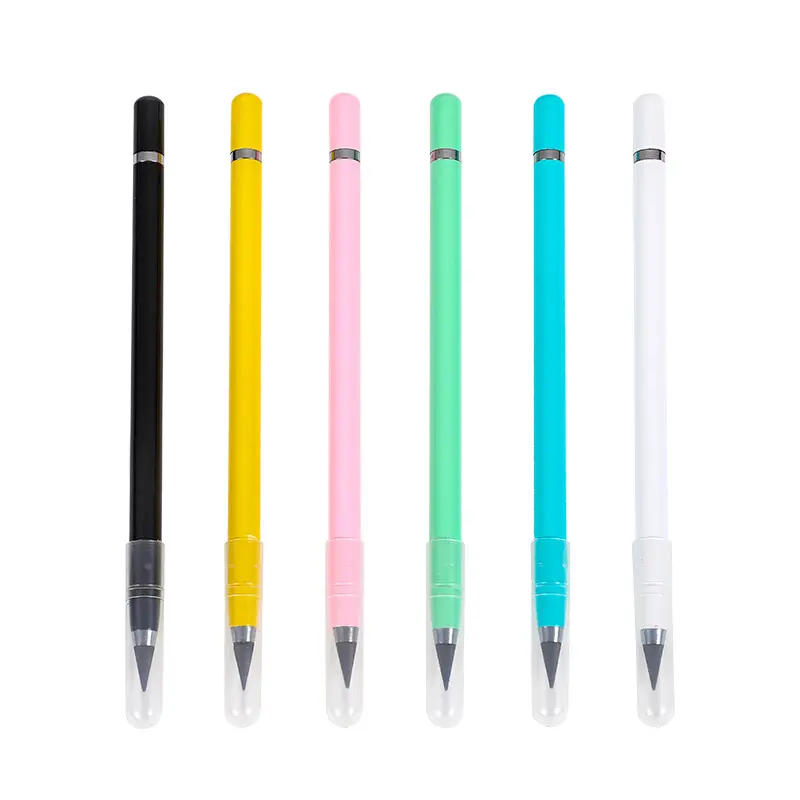 Home Office Supplier Customized Logo Promotional Infinite Metallic Write Pen Endless Eternity Erasable Pen Inkless pencil