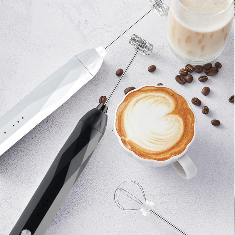 Rechargeable Usb Electric Milk Frother Coffee Egg Beater Coffee Mixer Stianless Steel Whisk Custom Color Hand Milk Frother