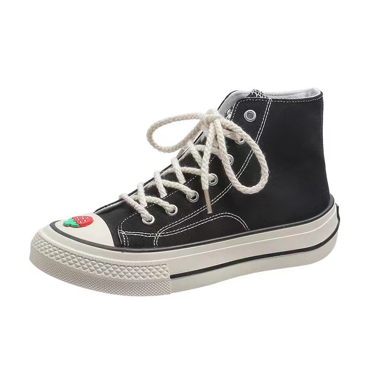 Classic Lace Up High Cut Flat Woman Casual Shoes  Canvas Shoes For Woman