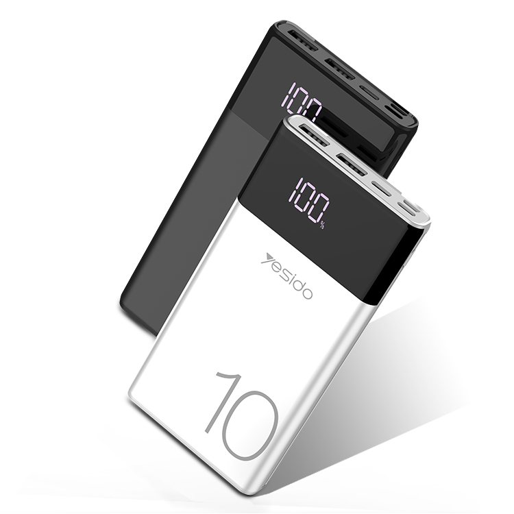 Внешний аккумулятор большой емкости Yesido с двумя Usb-портами для мобильного телефона 10000 мАч, портативное зарядное устройство