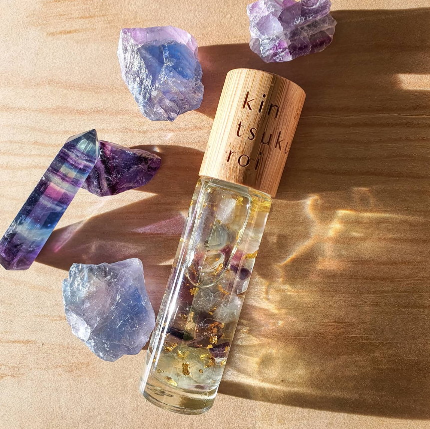 Natural Healing Gemstones Essential Oil Bottles Cosmetic Skincare Container Perfume Essential Oil