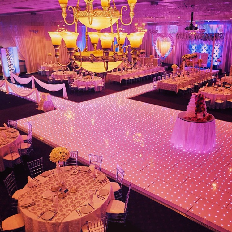 China cheap wedding white and black portable led dance floor rental