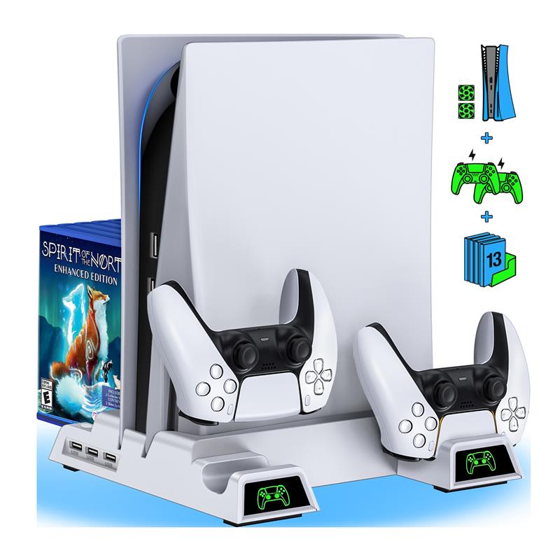 Подходит для игровой консоли Sony Playstation 5 с вертикальным светодиодным вентилятором Лучшая цена PS5 охлаждающее зарядное устройство