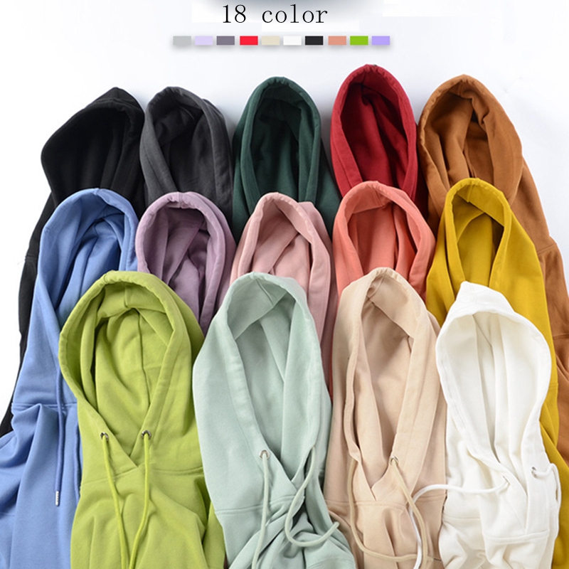 Autumn And Winter 18 Color Cotton Hoodie Men's And Women's Long Sleeve Sweatshirt Hoodies Custom Logo