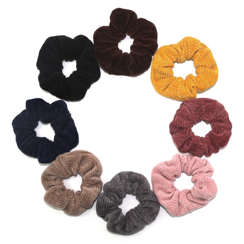 Good Quality Wholesale Comfy Plush Knitting Scrunchy Elastic Hair Bands Winter Scrunchies