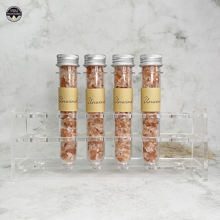 30ml 40ml 50ml 60ml PET Tube Clear Plastic Test Tubes with Aluminum Screw Cap Bath Salt Packaging Tube