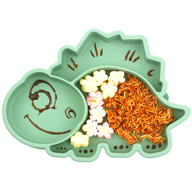 Silicone Baby Plate with Suction Feeding Placemat Non-Slip Toddlers Food Feeding Baby Dinner Plate for Children