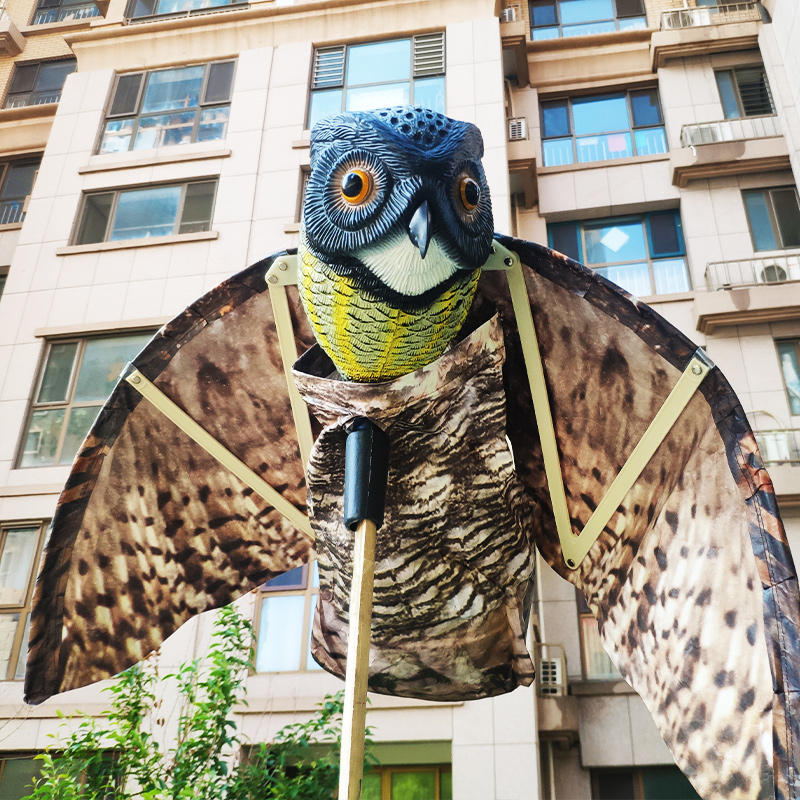 Good Quality Simulation Shaking Bird Repellent Hunting Owl Decoy