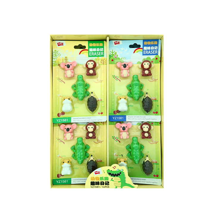 3D puzzle monkey koala crocodile hedgehog mice mouse animal zoo rubber eraser